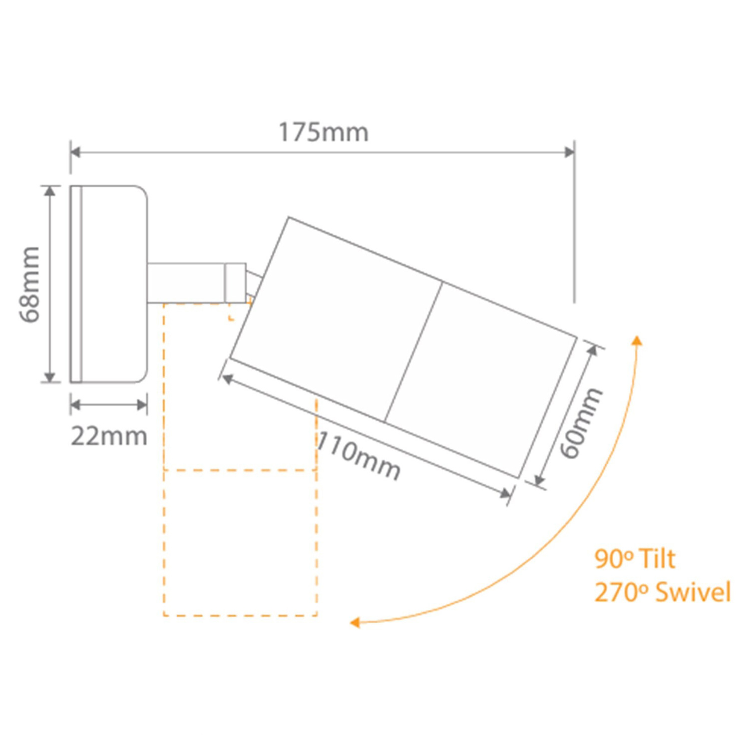 Adjustable 36W Vanity light with Ballast in Front