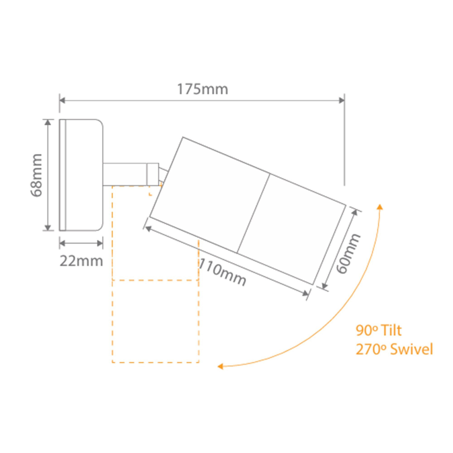 Muirgel Tri-Colour Adjustable LED Outdoor Spotlight