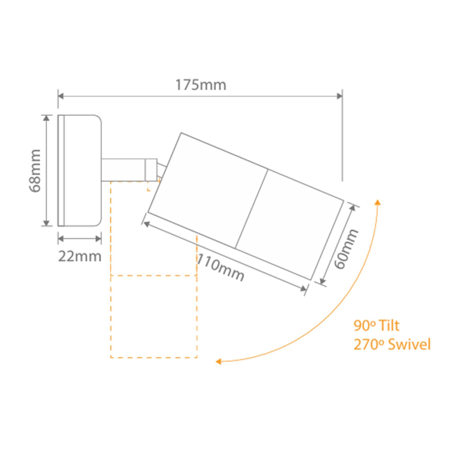 Muirgel Tri-Colour Adjustable LED Outdoor Spotlight