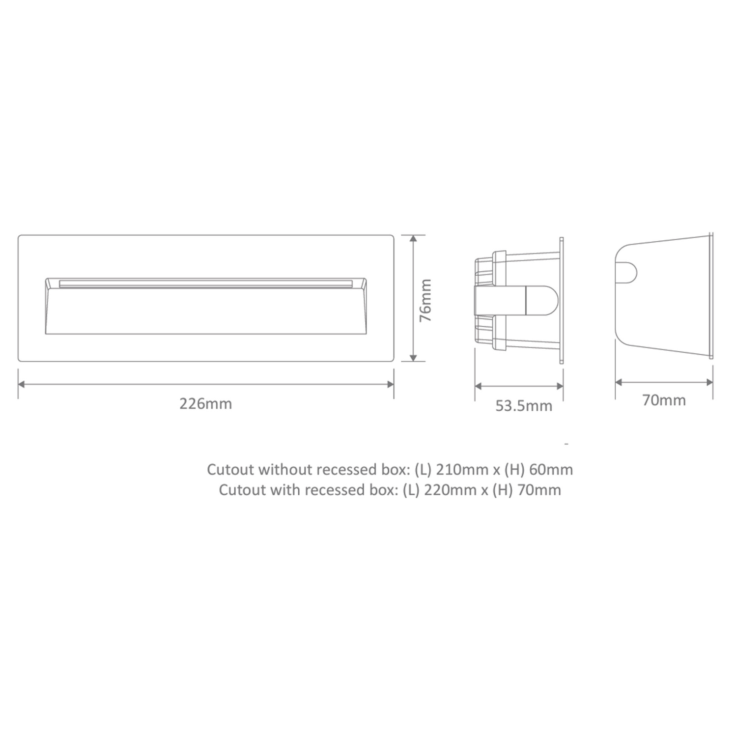 24V Rectangular Otis Aluminium LED Outdoor Wall Light