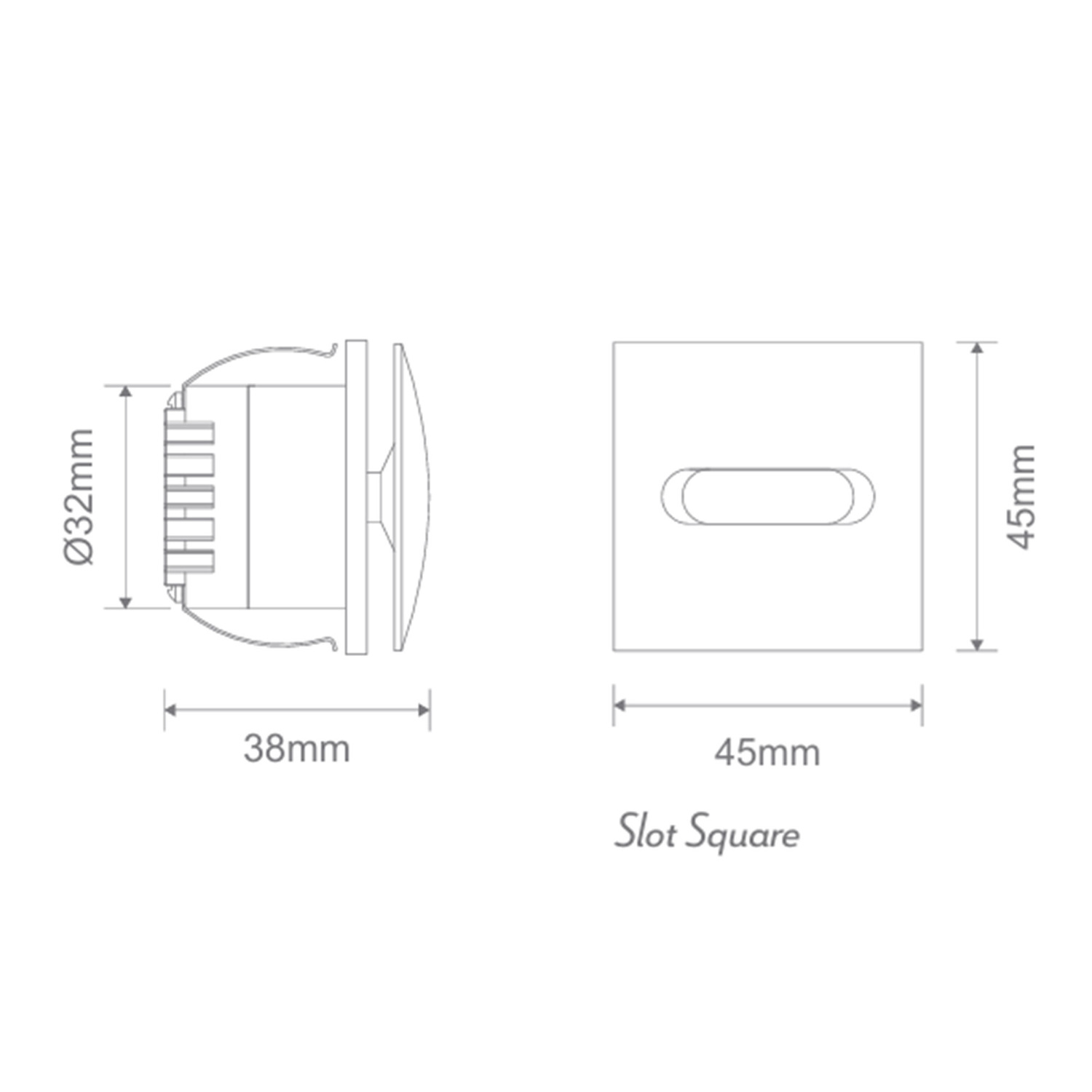 Aura Aluminium Square 24V Slot LED Step Light