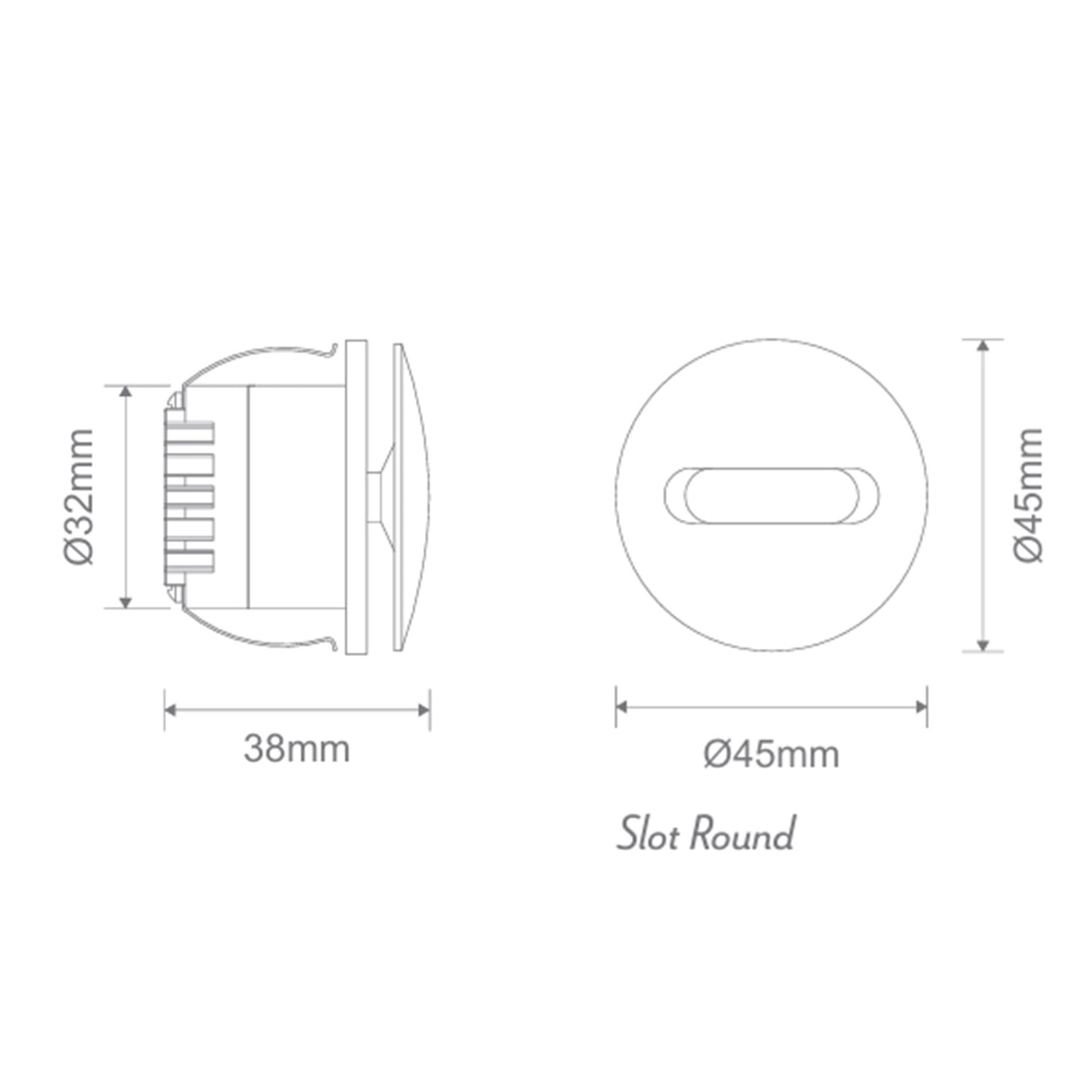Aura Aluminium Round 240V Slot LED Step Light