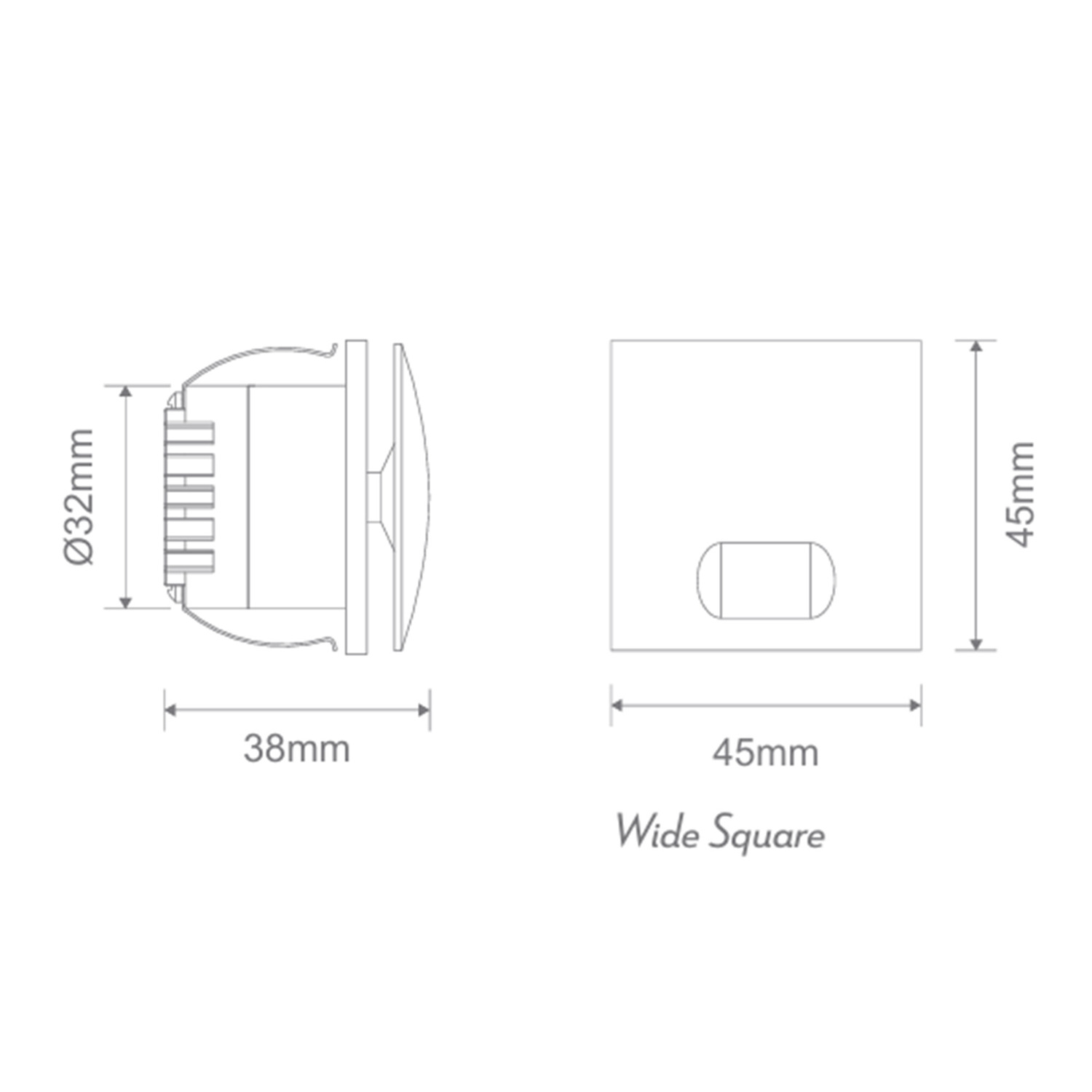 Aura-Aluminium-Square-240V-Low-Level-Recessed-LED-Wall-Light