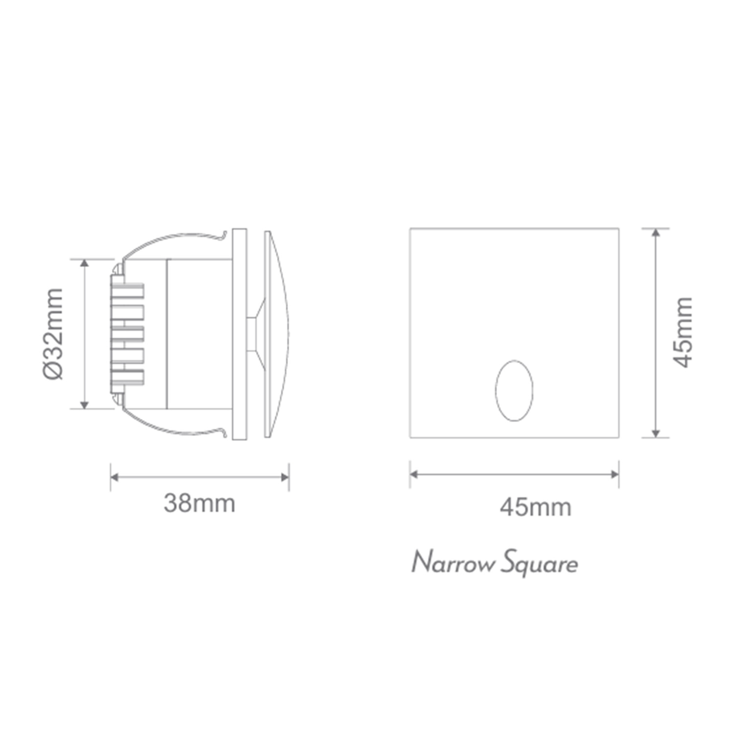 Aura-Aluminium-Square-240V-Low-Level-Recessed-LED-Wall-Light
