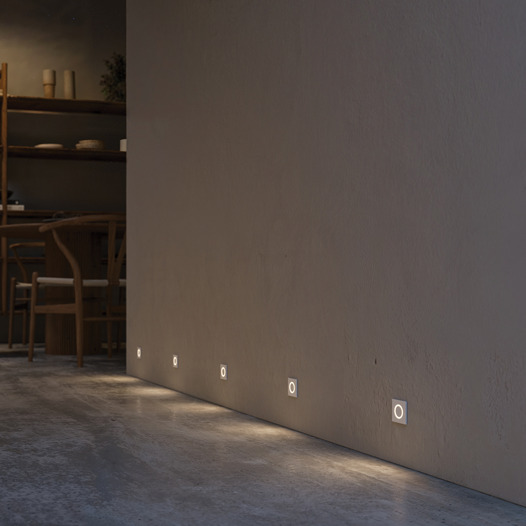 Aura-Aluminium-Square-240V-Low-Level-Recessed-LED-Wall-Light