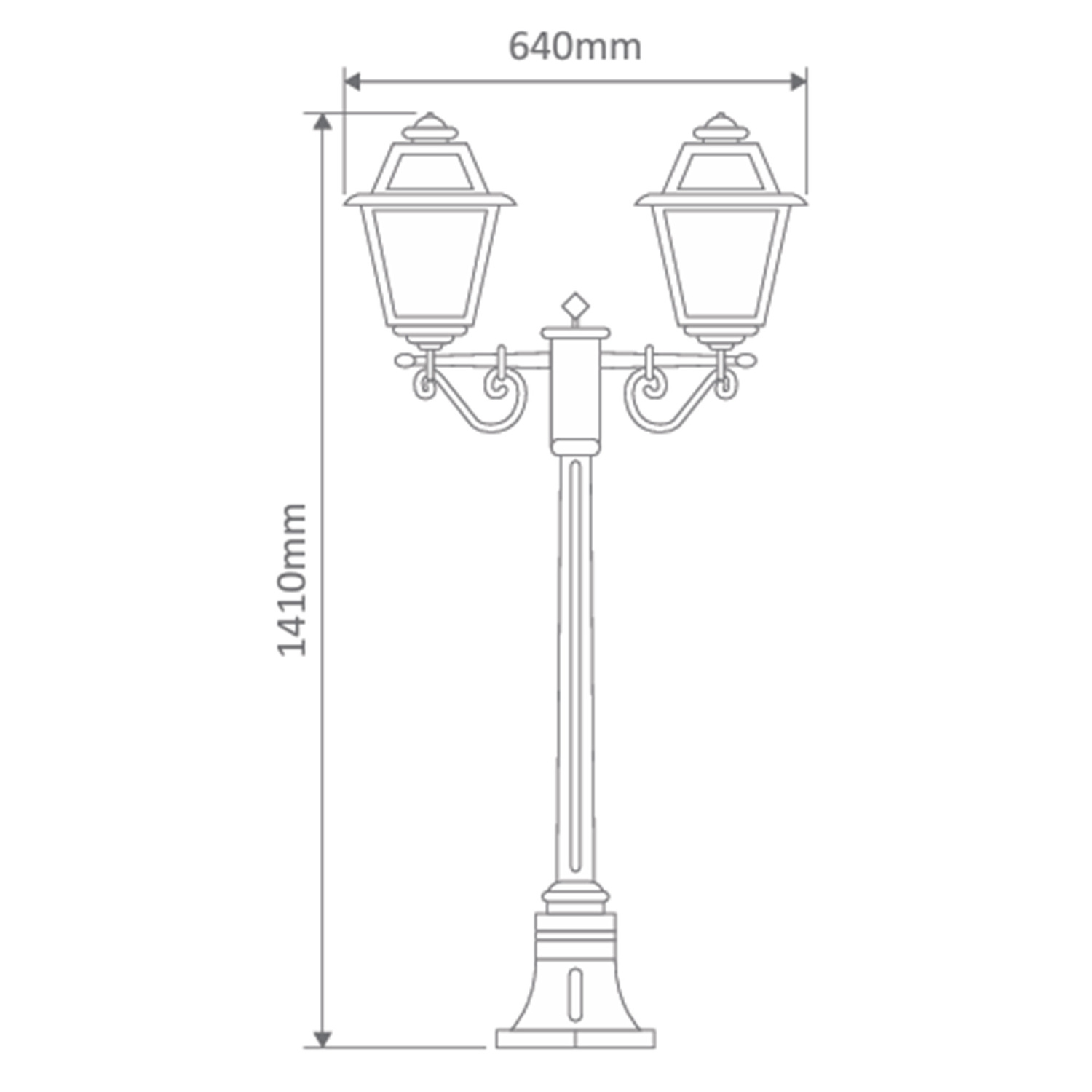 Avignon Small Two Light Outdoor Post Lantern
