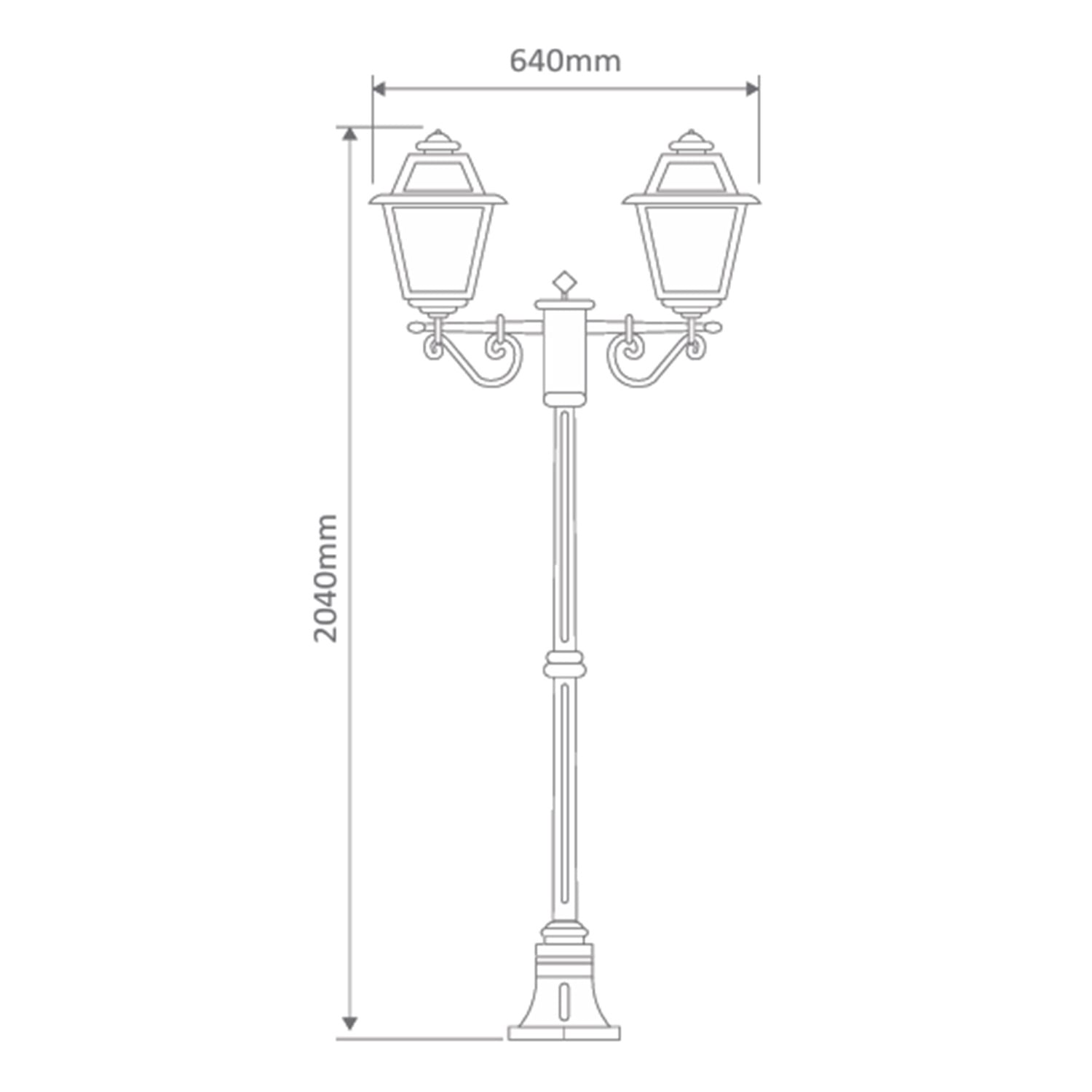 Avignon Medium Two Light Outdoor Post Lantern