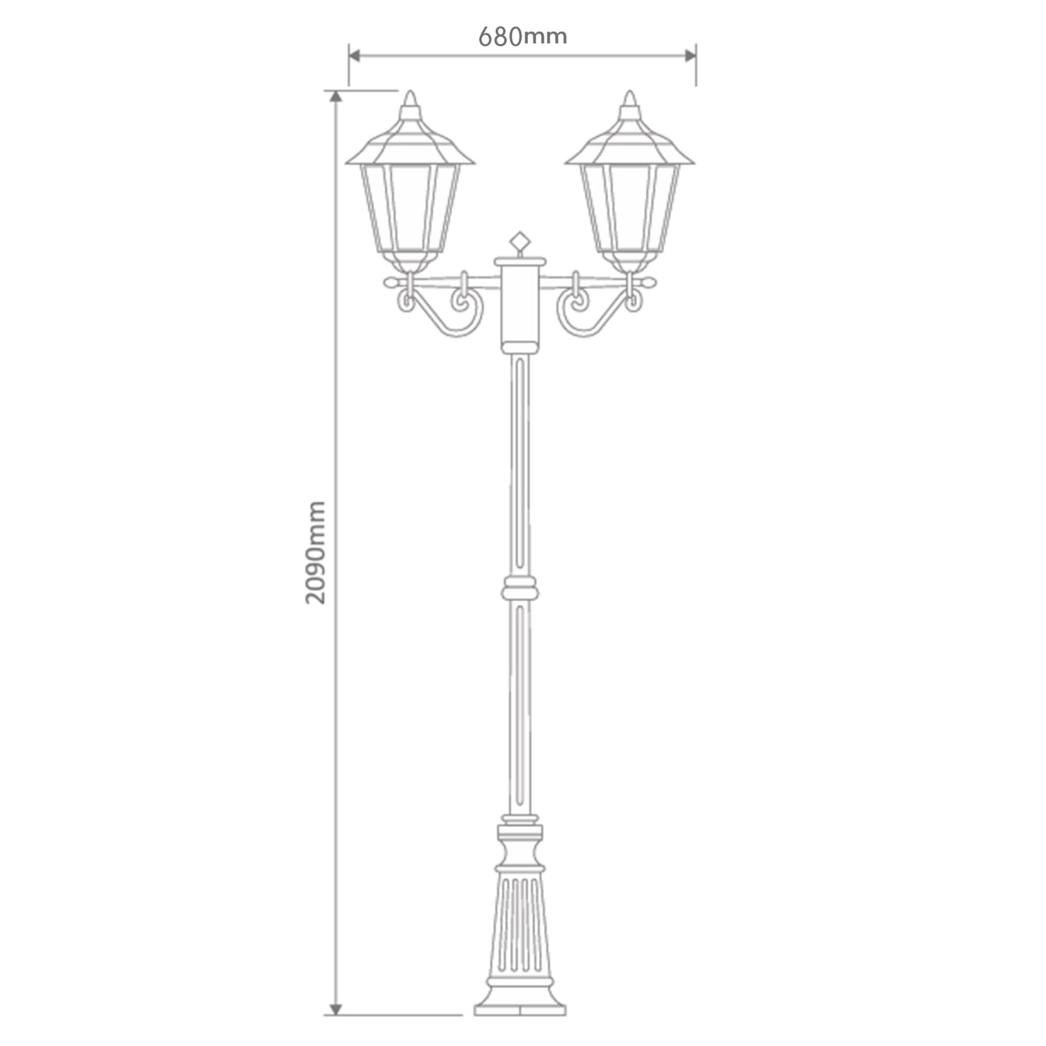Turin Medium Two Light Post Lantern