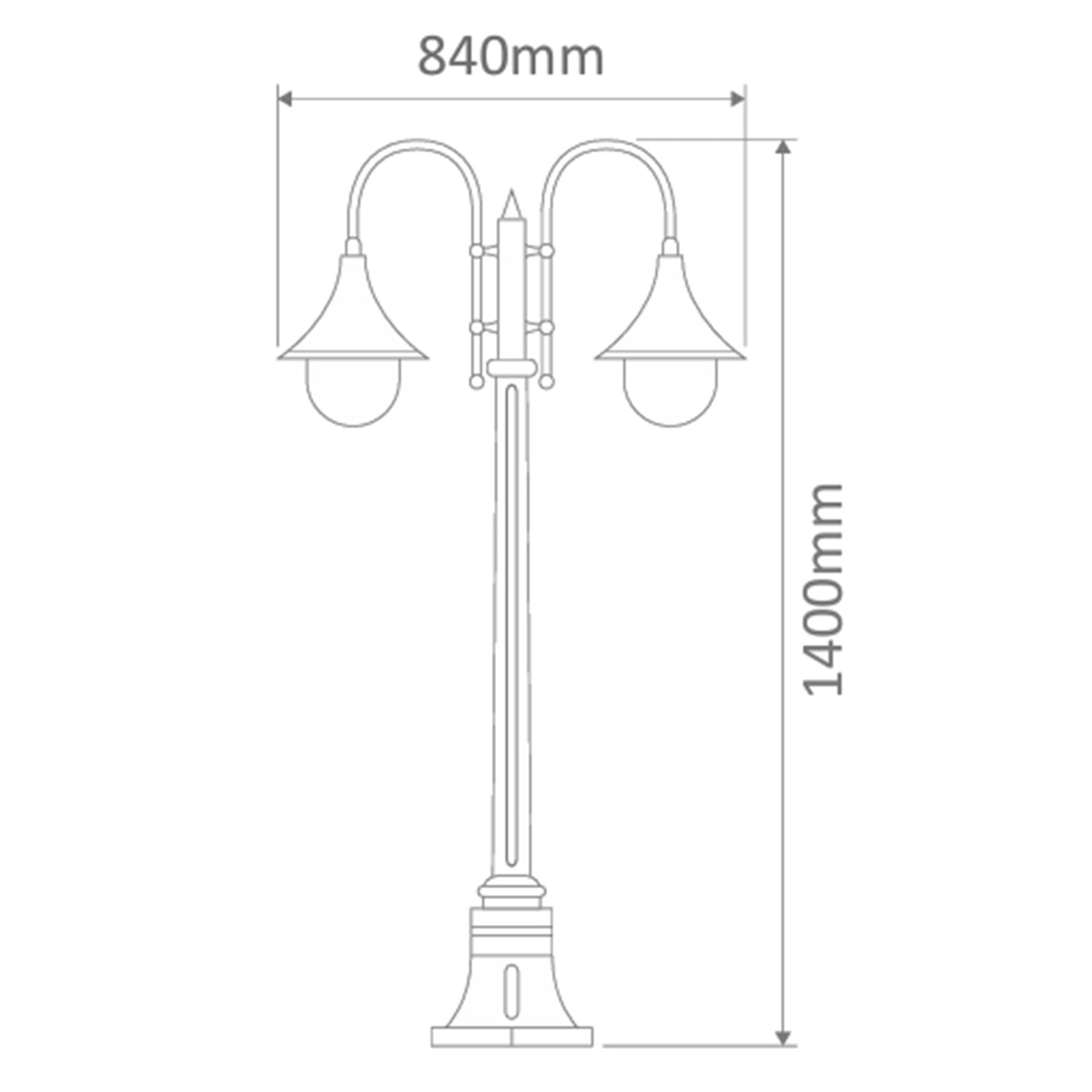 Monaco Small Two Light Outdoor Post Lantern