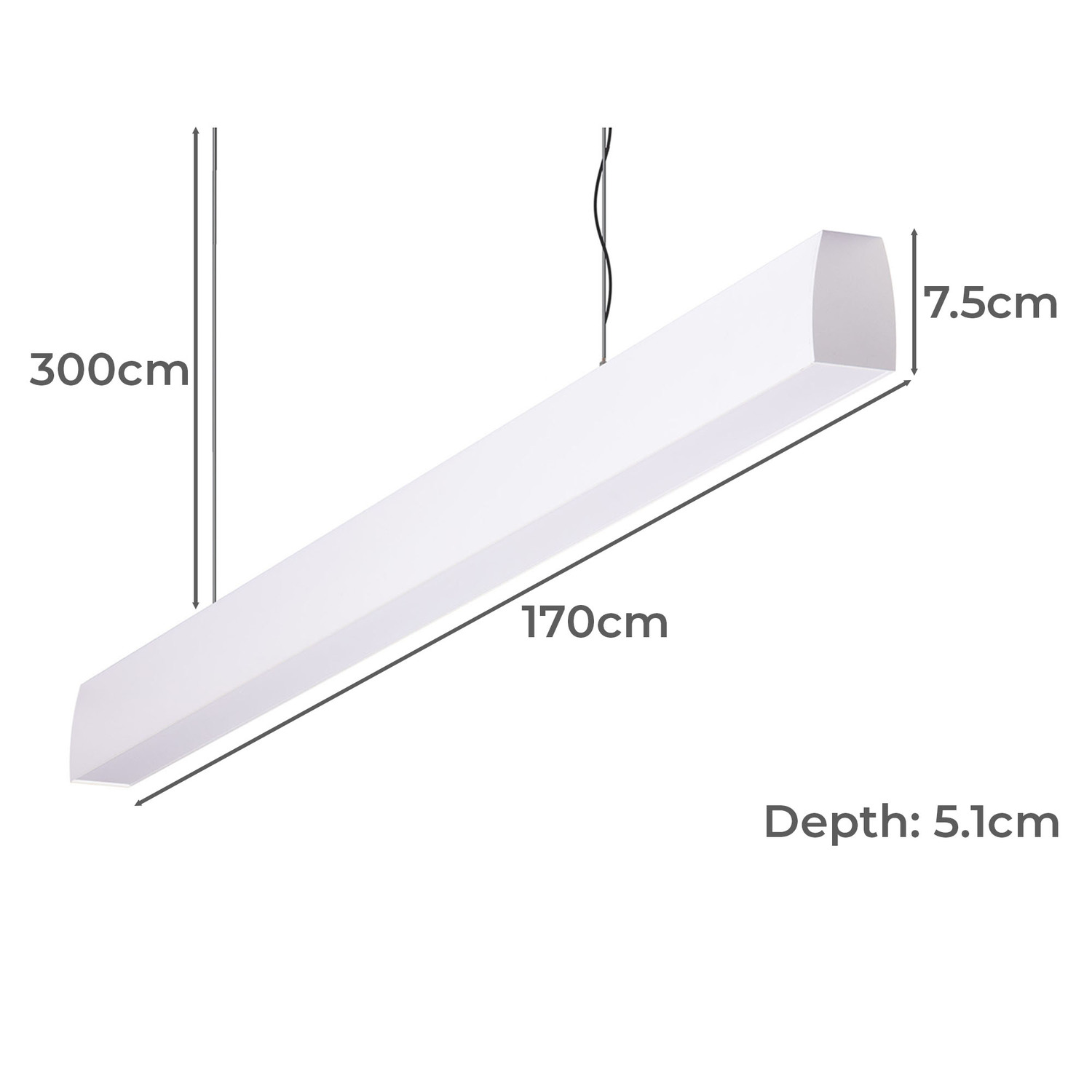Aspen Aluminium Cool White LED Pendant Light