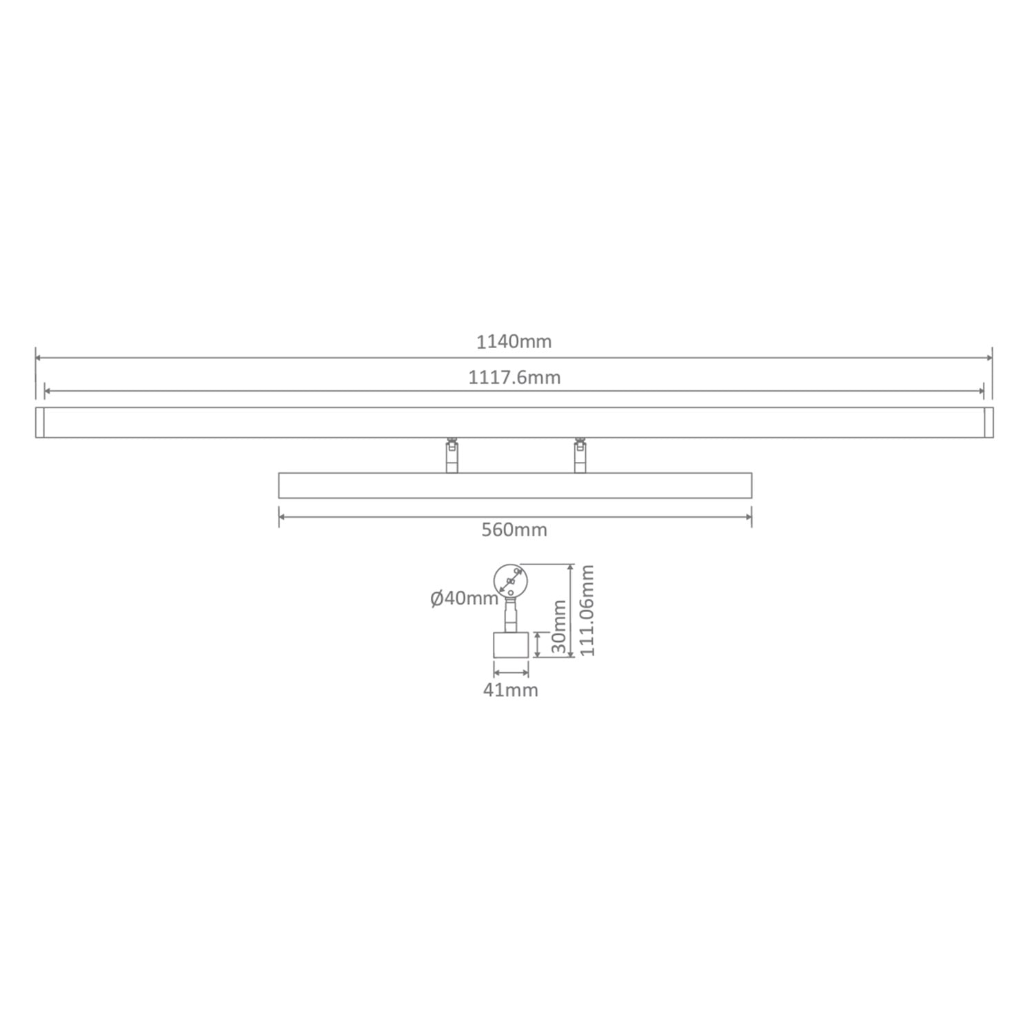 Bare T8 Batten Fluorescent Strip Light