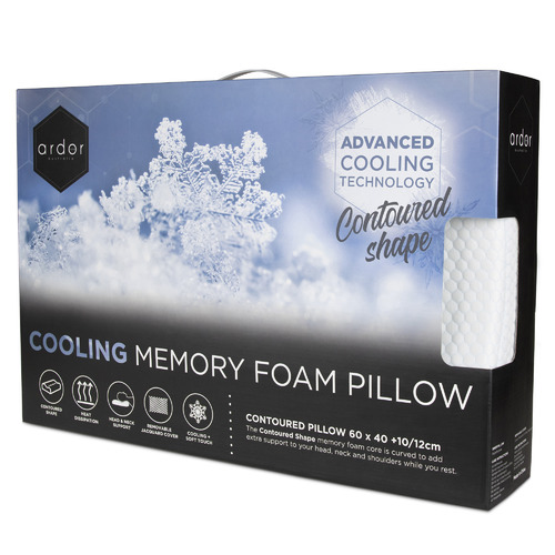 Ardor Cooling Memory Foam Liv Contoured Pillow | Temple & Webster