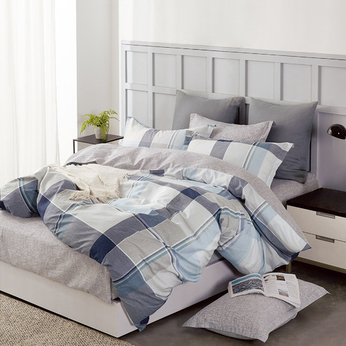 Ardor Grey Kristopher Cotton Quilt Cover Set & Reviews Temple & Webster