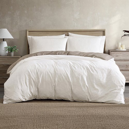 Stone Auden Stripe Cotton Quilt Cover Set