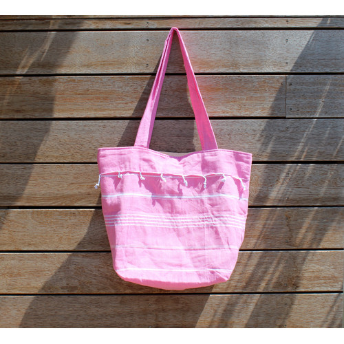 hot pink beach bag