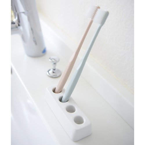 White Yamazaki Ceramic Toothbrush Holder with Stand