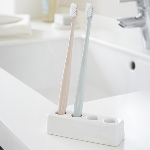 White Yamazaki Ceramic Toothbrush Holder with Stand