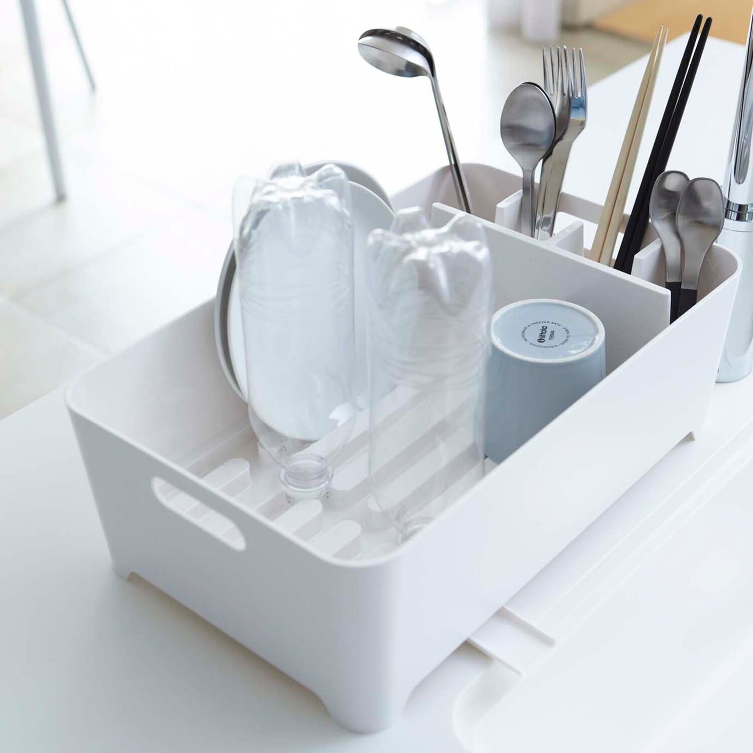White Yamazaki ABS Dish Drainer Basket