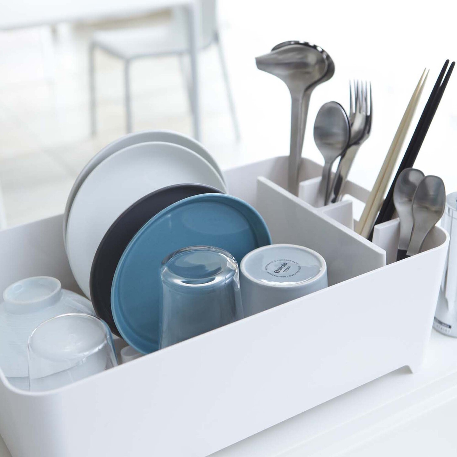 White Yamazaki ABS Dish Drainer Basket