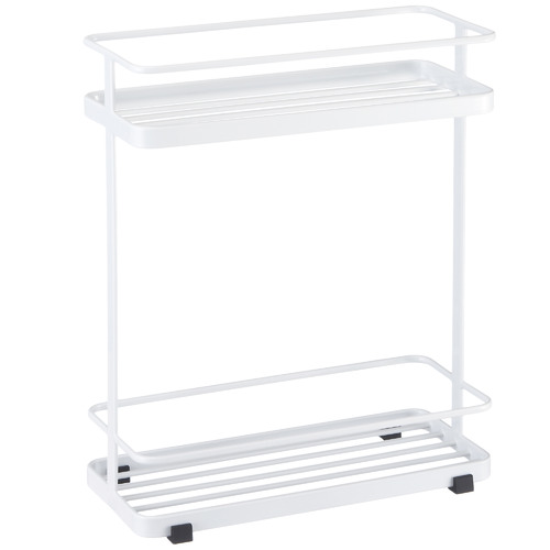 White Tosca Metal Bath Rack with Shelves