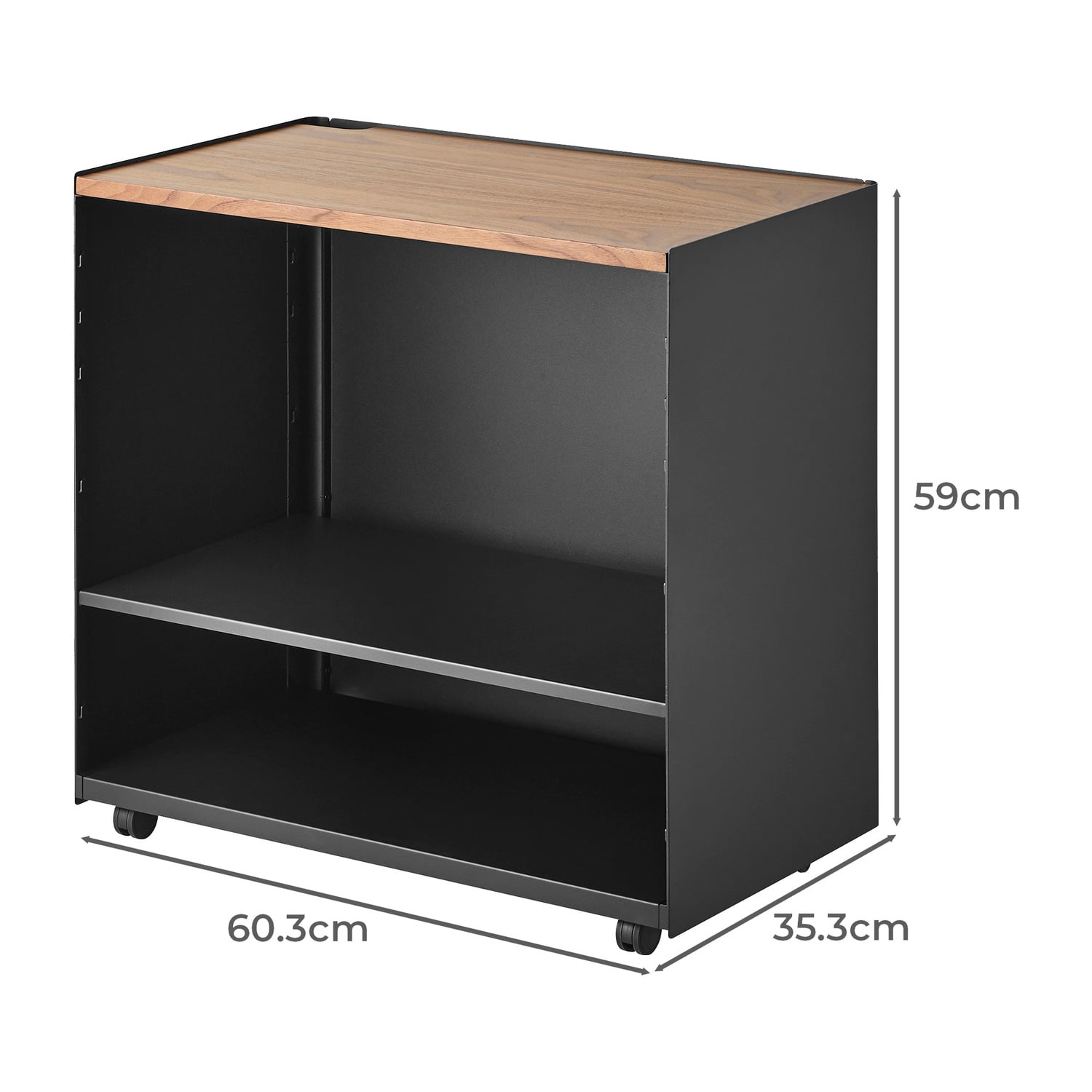 Black & Walnut Tower Kitchen Trolley