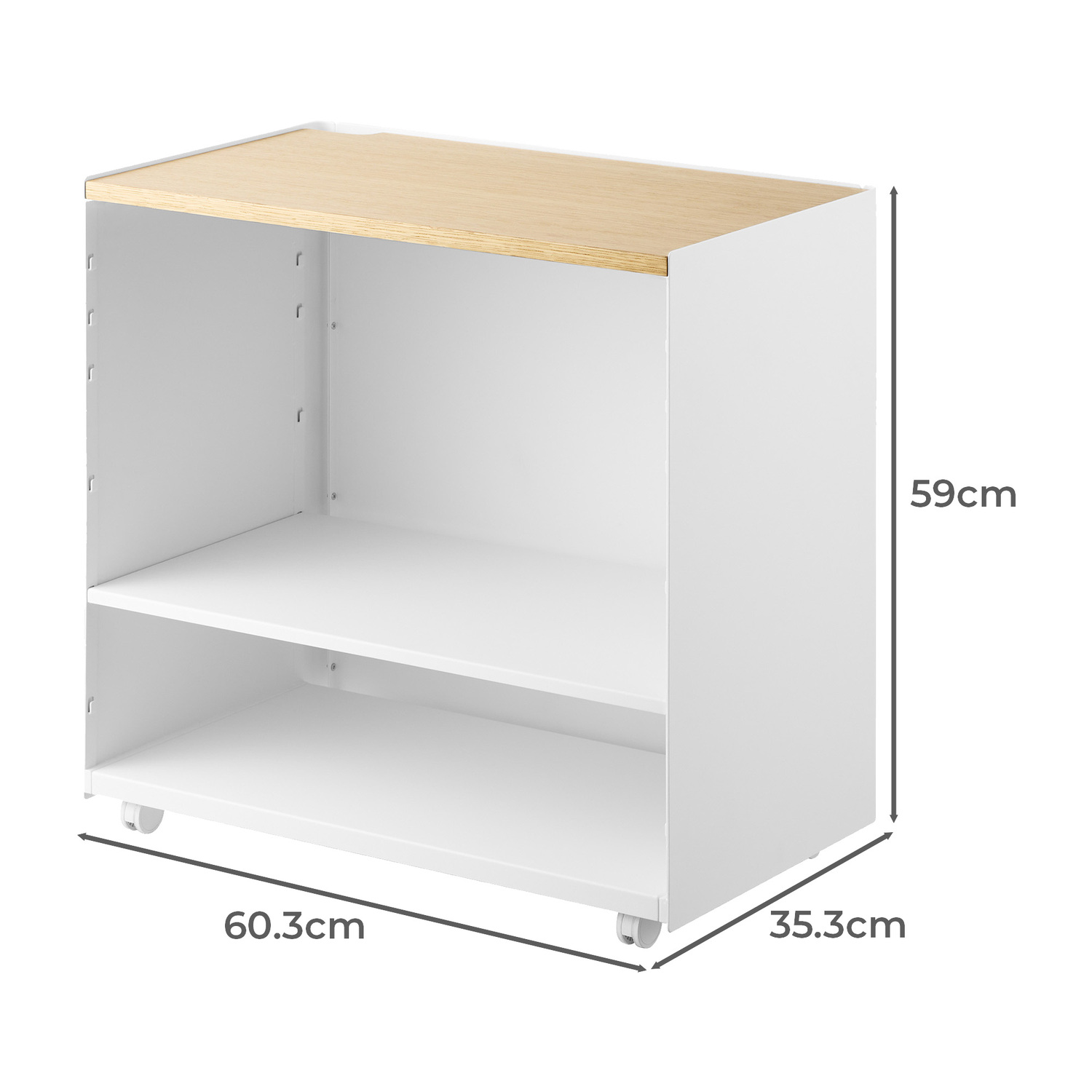 White & Oak Tower Kitchen Trolley