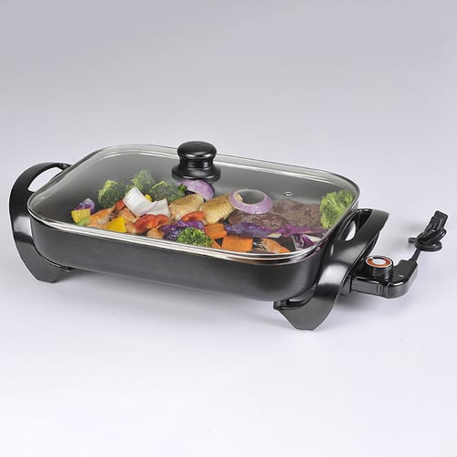 Black 39cm Pro Banquet Electric Fry Pan