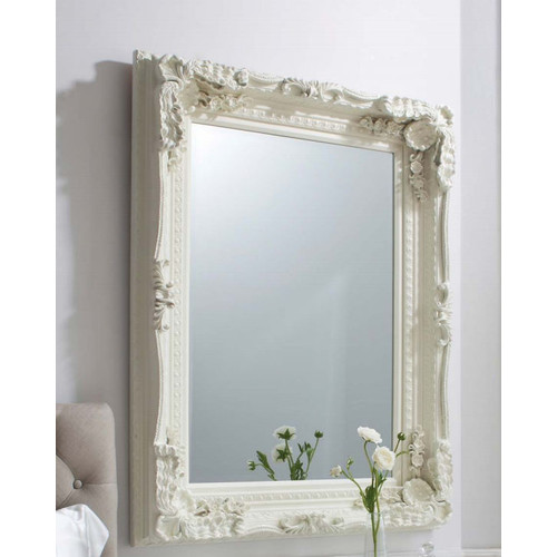 Carved Louis Mirror in Matt Cream | Temple & Webster