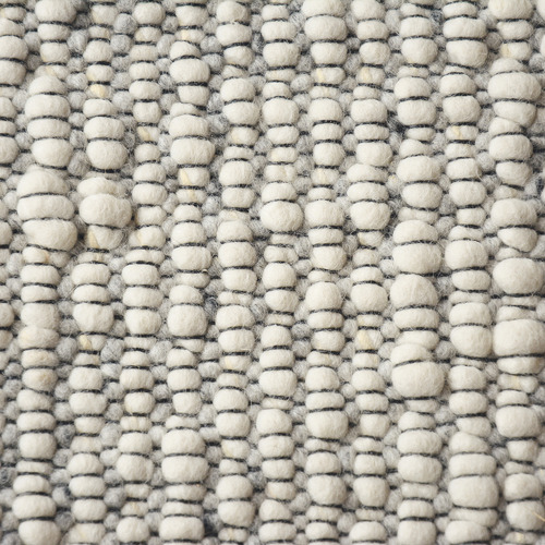 Grey & Off-White Tumble Hand-Woven Pure New Wool Rug