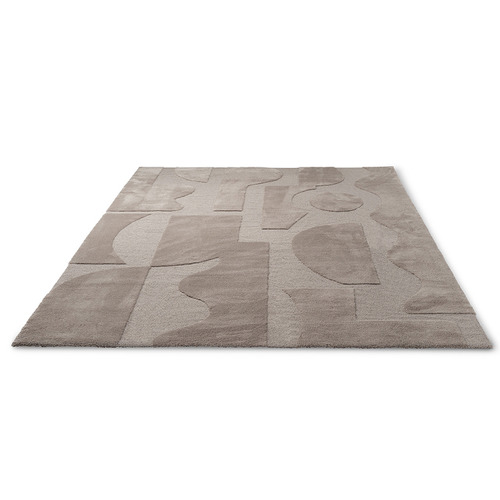 Cement Twinset Mural Tufted Wool Rug