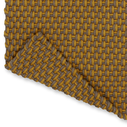 Mustard Taupe Lace Hand-Woven Outdoor Rug
