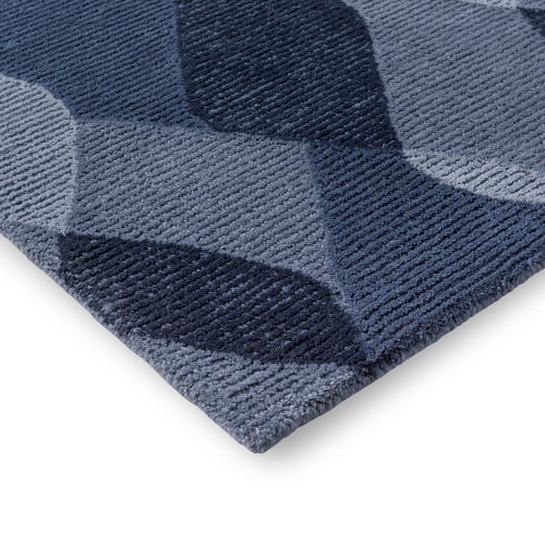 Water Blue Decor Riff Hand-Tufted Pure New Wool Rug