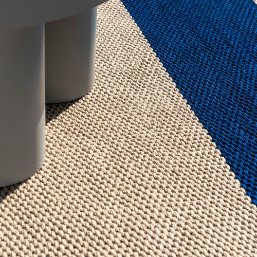 Electric Blue Deck Hand-Woven Indoor/Outdoor Rug | Temple & Webster
