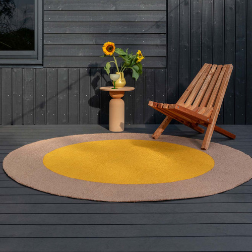 Yellow Habitat Festival Round Rug