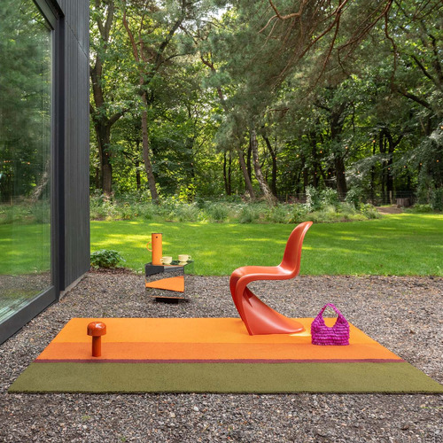 Orange Habitat Festival Striped Rug