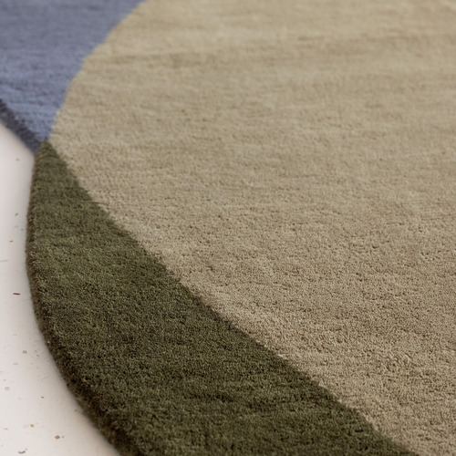 Green Element Chad Hand-Tufted Pure New Wool Shaped Rug