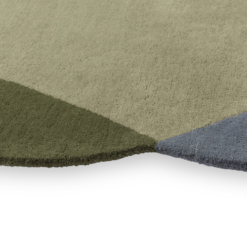 Green Element Chad Hand-Tufted Pure New Wool Shaped Rug