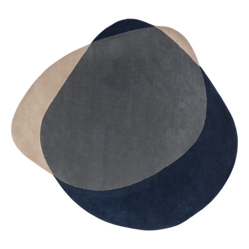 Blue Element Arp Hand-Tufted Pure New Wool Shaped Rug
