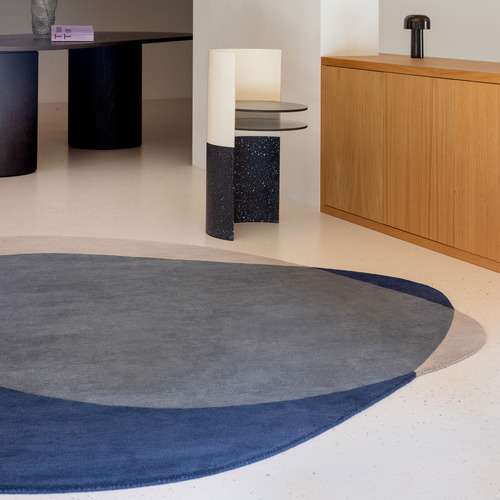 Blue Element Arp Hand-Tufted Pure New Wool Shaped Rug