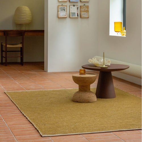 Mustard Frame Hand-Woven Pure New Wool & Jute Rug