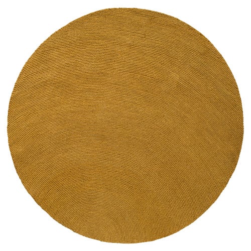 Ochre Echo Hand-Tufted Pure New Wool Round Rug