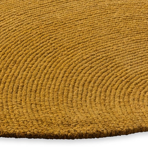 Ochre Echo Hand-Tufted Pure New Wool Round Rug