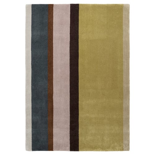 Retro Linear Hand-Tufted Pure New Wool Rug