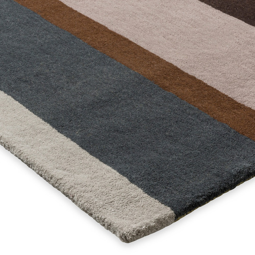 Retro Linear Hand-Tufted Pure New Wool Rug