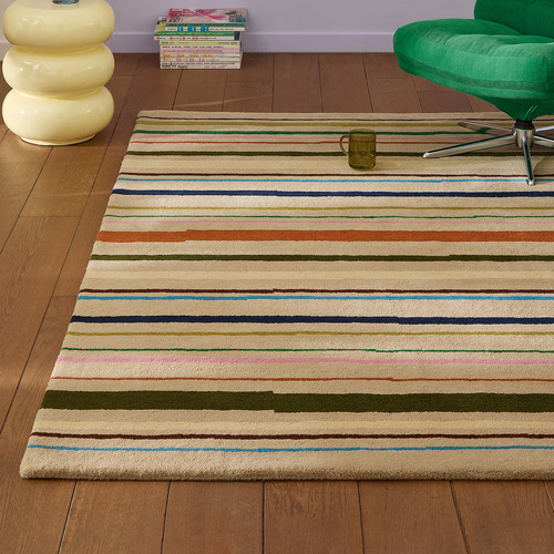 Multi-Coloured Shift Hand-Tufted Pure New Wool Rug