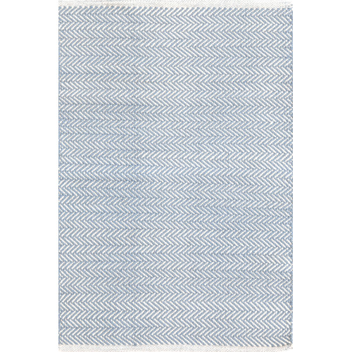 Dash & Albert Rug Company Herringbone Swedish Blue Woven Rug Temple
