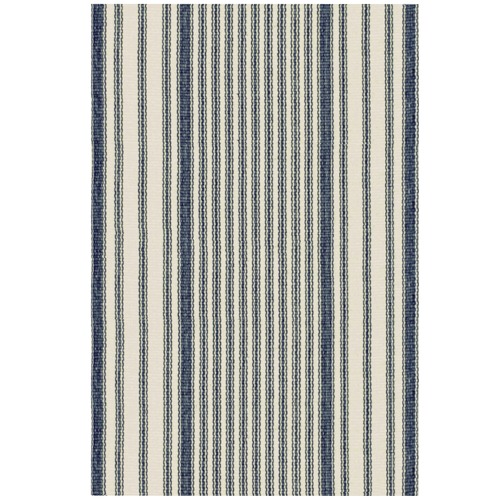 Blue Matteo Ticking Stripe Cotton Rug