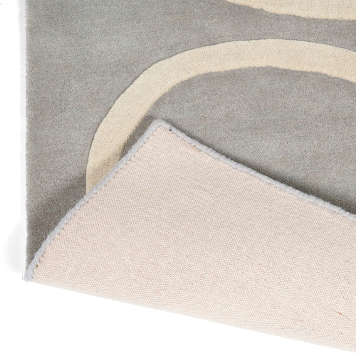 Grey & White Giant Linear Stem Wool Rug