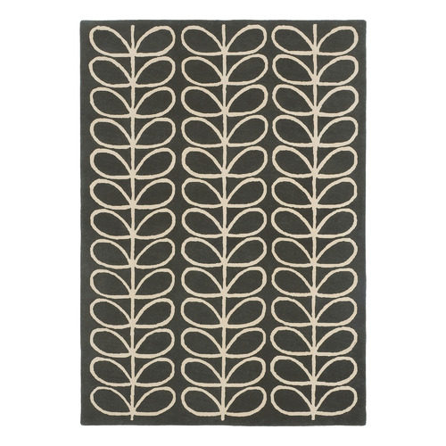 Slate Linear Stem Hand-Tufted Wool Rug