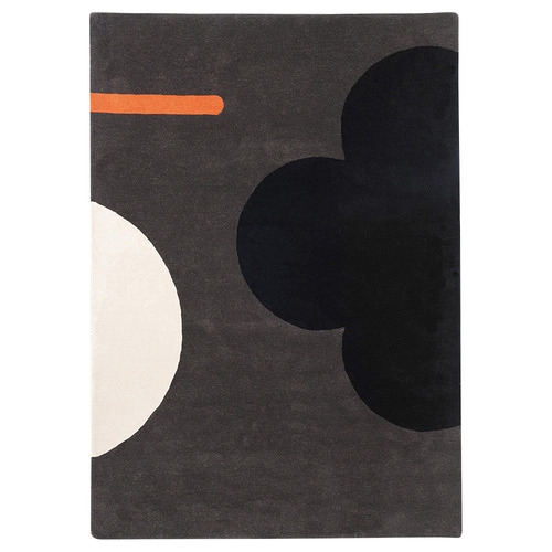 Graphite Geo Flower Hand-Tufted Wool Rug